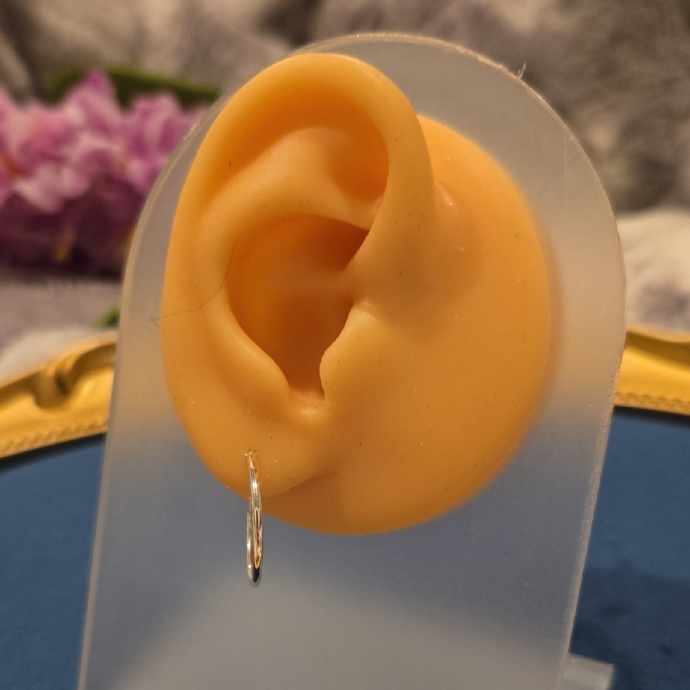Sterling Silver Hoop Earrings - Picture 2 of 6